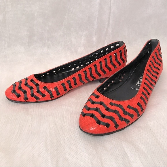 Neon orange woven flats - Picture 3 of 10